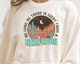 Luna de neón retro PNG, diseño del oeste de Arizona (descarga digital)