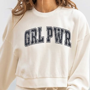 Retro Girl power varsity png Sublimation Digital Design Download