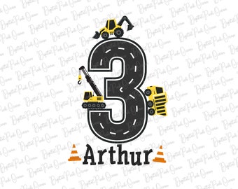 Third Birthday Construction svg design, Construction Birthday Svg, baby Toddler Excavator svg, third Birthday Svg, Excavator Svg, Trendy svg