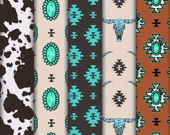 6+ Western Seamless Pattern, cow Seamless pattern, Seamless Pattern, Digital Download