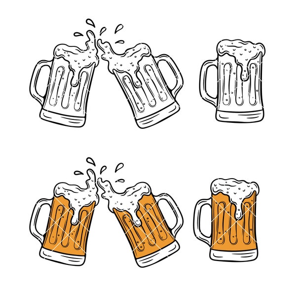 Beer Mug SVG PNG DXF, Beer Glass Mugs Png, Beer Svg, Bar Friends, Cheers, Cricut Svg Cut, Cheers And Beers Svg, Trendy svg designs, Svg