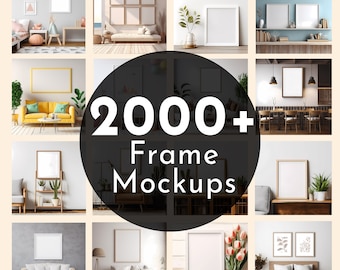 Frame Mockup 2000+ Bundle Art Display Wall Decor Mock up Digital PNG files The ULTIMATE Frame Mockups Bundle