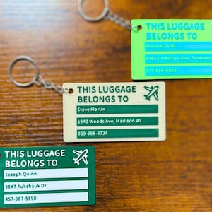 Personalisierter Gepäckanhänger mit Schlüsselanhänger | Stilvoller, langlebiger Reiseanhänger für Koffer, Taschen, Rucksäcke | Individuelles Reise-Accessoire & Geschenk