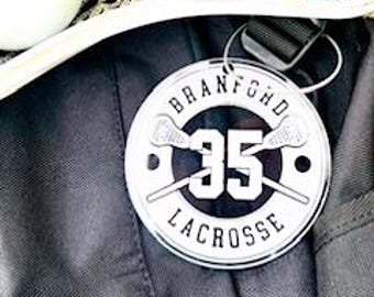 Custom Lacrosse Bag Tag | Personalized Lacrosse Name Tag | Team Number Tag | Custom Sports Bag Tag | Lacrosse Player Gift | Team Gift Idea