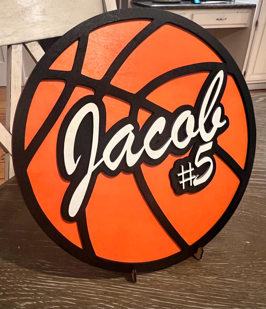 Personalized Basketball Layered Wood Sign, Basketball Sign, Custom Name ...