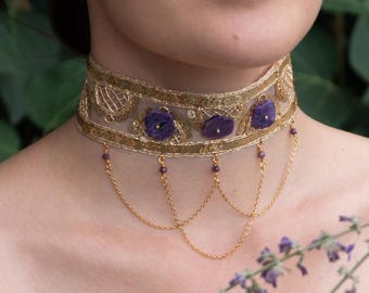 Sinai Choker • Gemstone Beaded & Embroidered