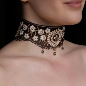 Meridia Choker • Gemstone Beaded & Embroidered Choker