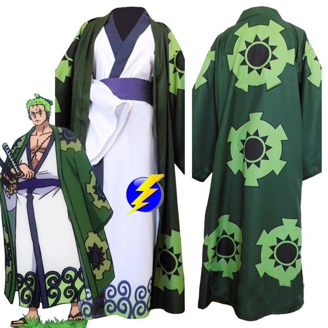 Roronoa Zoro Costume One Piece Cosplay Kimono Robe Full Suit Etsy