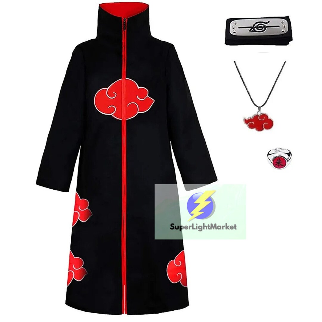 Akatsuki Cloak Kids Itachi Long Black Unisex Robe Capes Etsy