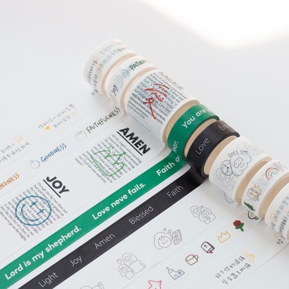 Amen Joy Faith Pray Love {Set of 2 Washi Tape} Amen Joy Faith Pray Love {Set of 2 Washi Tape}