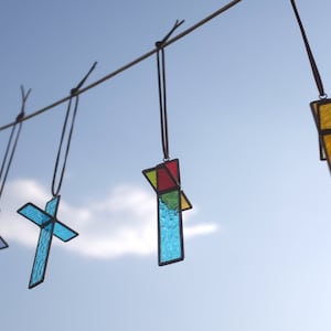 Sun Catcher - Christian Cross Stained Glass Jesus Christ Christian Gift Car Charm Home Decor