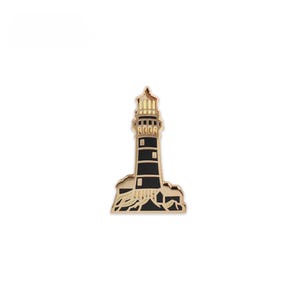 Vuurtoren: glow-in-the-dark | Emaille pin | Broche | Delicaat accessoire | Cadeau | Uniseks