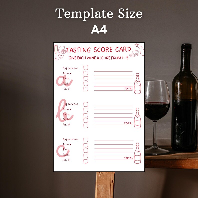 Blind Wine Tasting Kit, Wine Tasting Game, Wine Scorecard, Wine ...