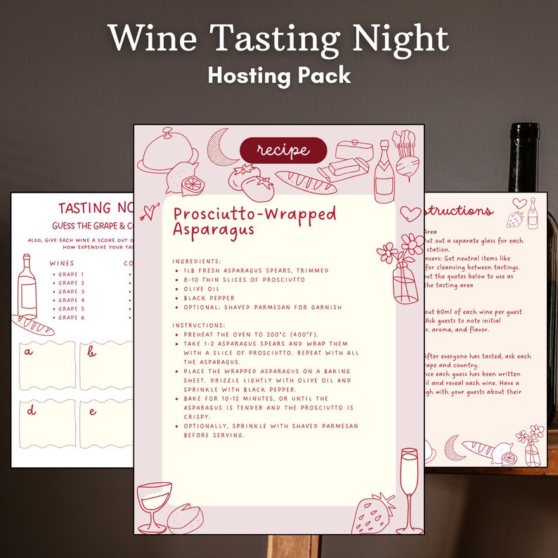 Blind Wine Tasting Kit, Wine Tasting Game, Wine Scorecard, Wine ...