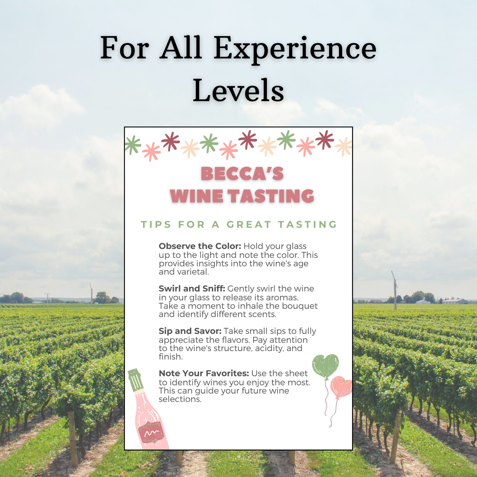 Wine Tasting Template, Host a Wine Party, Wine Tasting Invite, Tasting ...