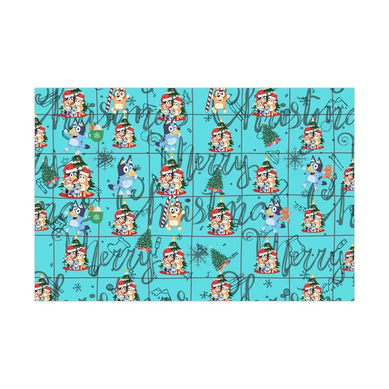 A Very Bluey Christmas Gift Wrap Papers Etsy