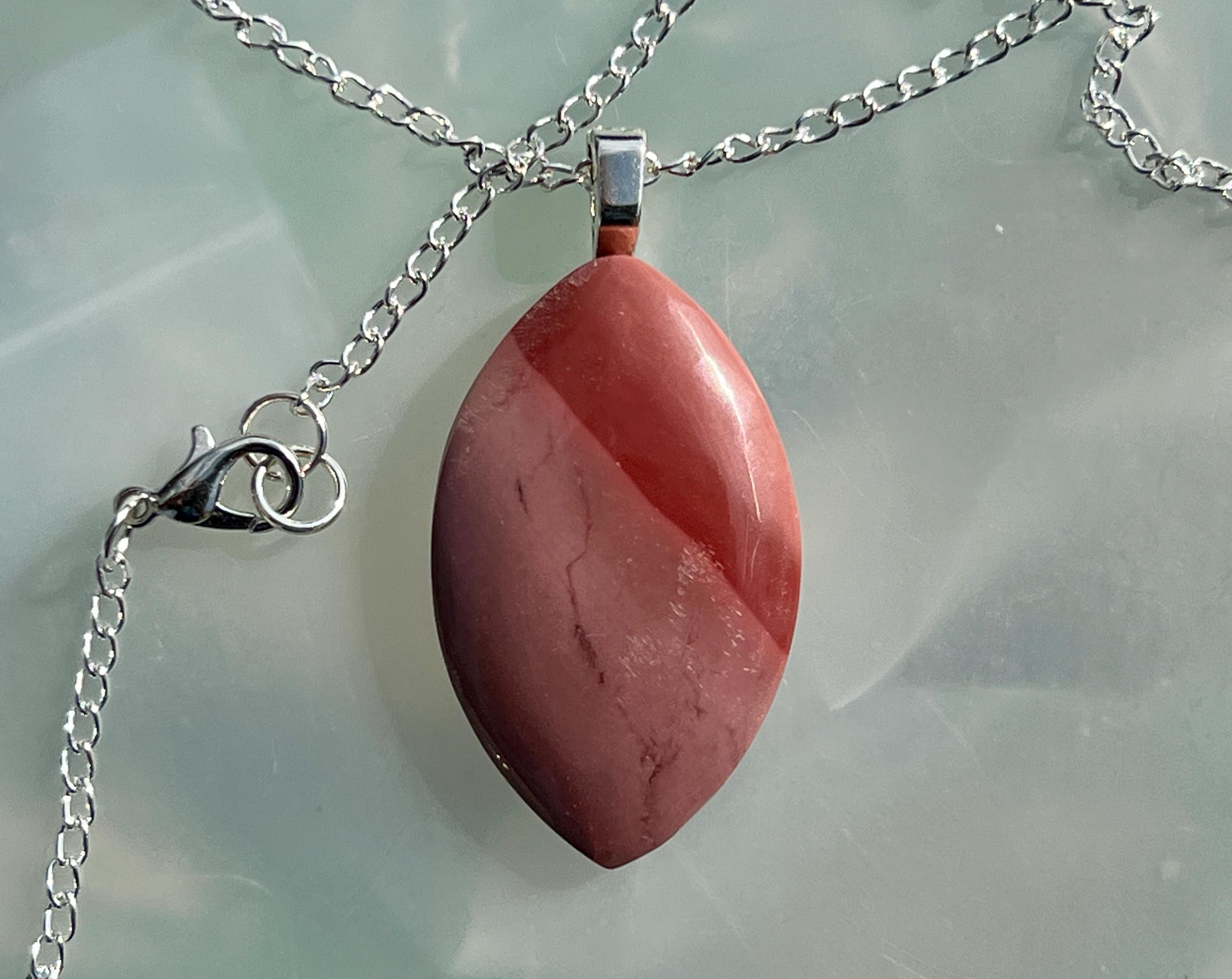 Mookaite Jasper Leaf Pendant Necklace - Etsy