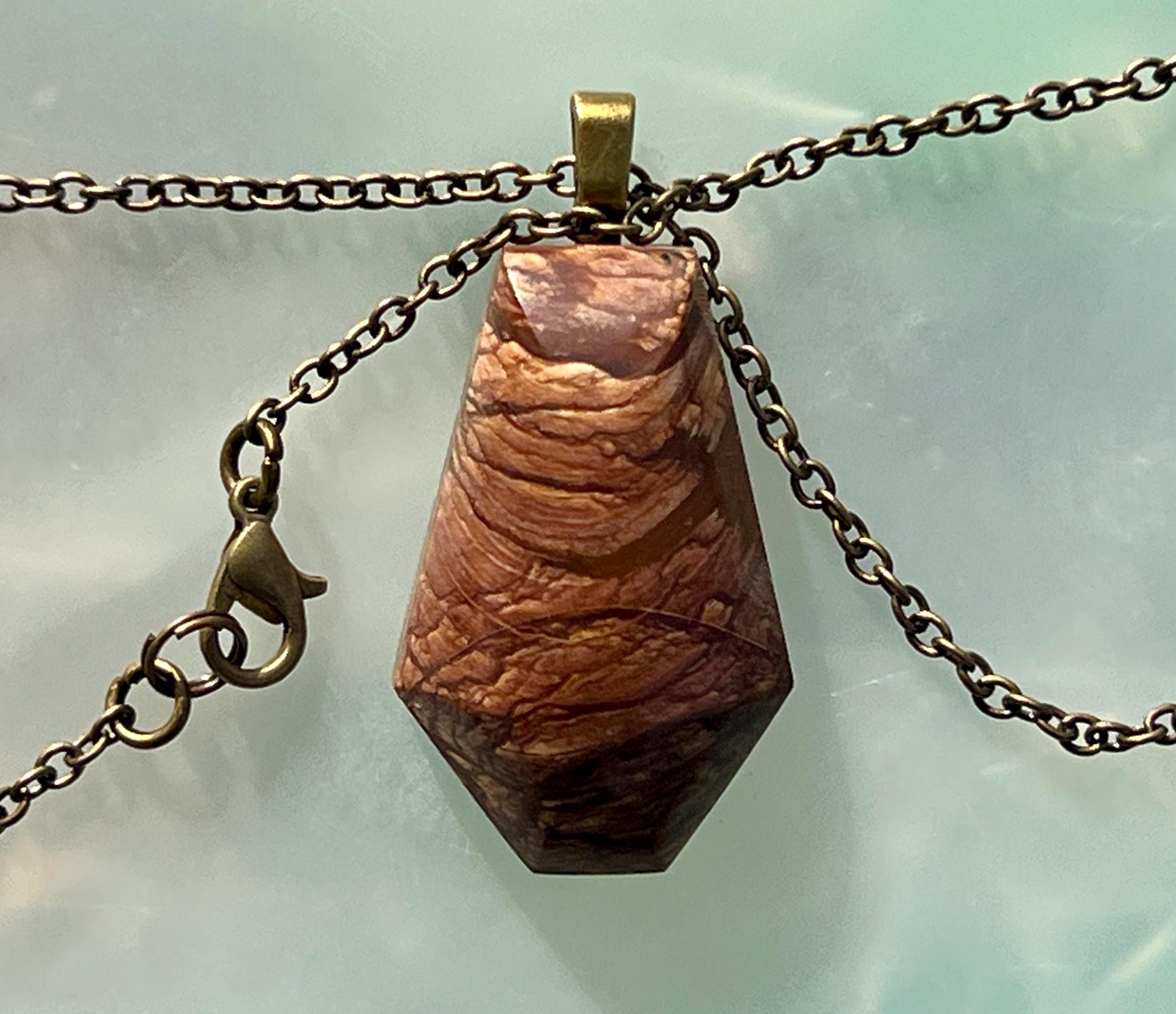 Biggs Jasper Hexagon Pendant Necklace - Etsy