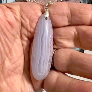Blue Lace Agate Pendant Necklace