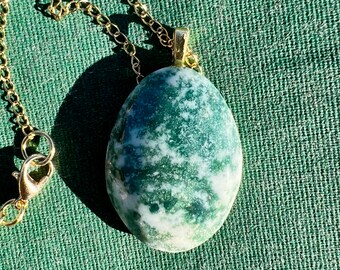 Green Tree Agate2 Pendant Necklace