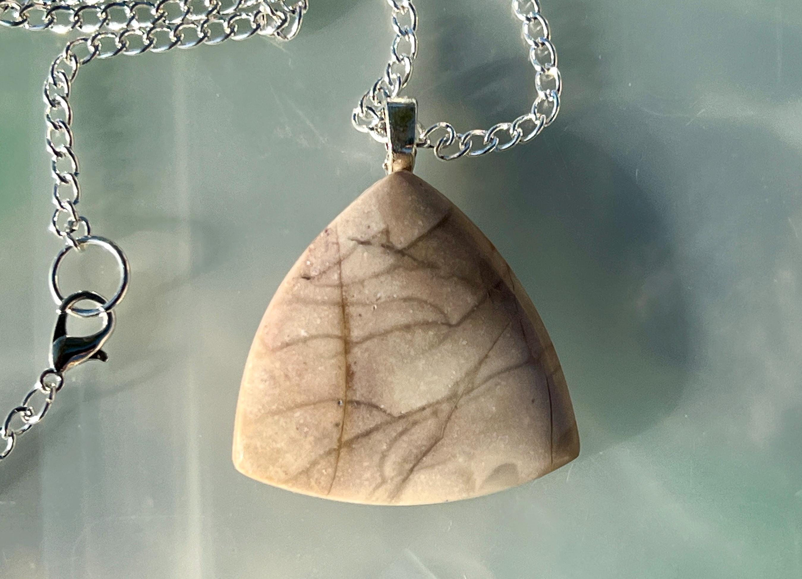 Oceania Mountain Jasper Triangle Pendant Necklace - Etsy