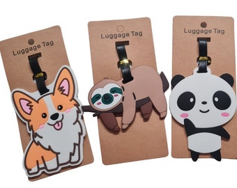 Cute Large Cartoon Luggage Tags Silicone Baggage Backpack Suitcase Label