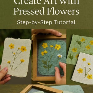 Guida alla carta per fiori pressati – Crea carta riciclata con fiori secchi / Tutorial fai da te con carta fatta a mano / Download PDF di artigianato botanico