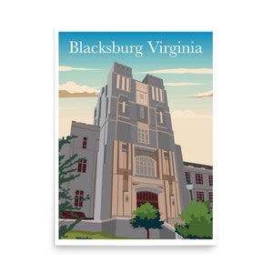 Burruss Hall Tower, Virginia Tech Blacksburg Virginia (gray)