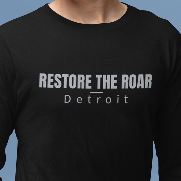 Restore the Roar Detroit Lions Playoff Long Sleeve Tee, Detroit Lions Long Sleeve Tee, Lions Playoff Long Sleeve