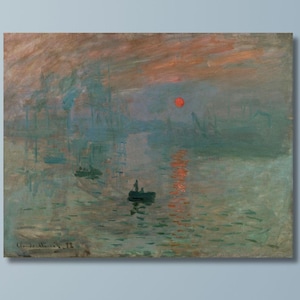 Claude Monet Print Impression Sunrise (1872) on Canvas,Claude Monet Painting Poster ,Claude Monet Reproduction  Wall Art,Modern wall art 21