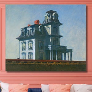 Edward Hopper Drucken Das Haus bei der Eisenbahn auf Leinwand,Edward Hopper Kunstwerke, ikonische Edward Hopper Kunst,Berühmte Gemälde,Innendekor 43