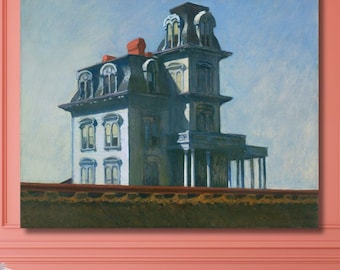Edward Hopper Print Das Haus bei der Eisenbahn auf Leinwand 43