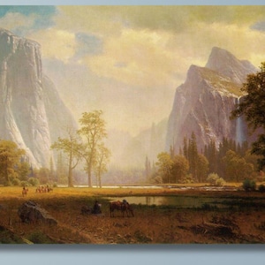 Looking Up the Yosemite Valley 1865 by Albert Bierstadt Giclee Art Print,Yosemite Valley Print on canvas,Albert Bierstadt painting,Fine art7
