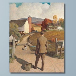 The Homecoming by Newell Convers Wyeth Impression d&#39;art, Impression d&#39;art sur toile The Homecoming, Arts Newell Convers Wyeth, Célèbre impression d&#39;art sur toile