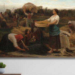 Jules Breton Print The Colza Harvesting Rapeseed  (1860) Canvas,Jules Breton Painting,Canvas wall art reproduction,Vintage art