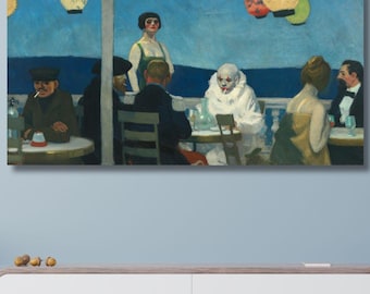 Edward Hopper Druck Soir Bleuon auf Leinwand,Edward Hopper Kunstwerke, ikonische Edward Hopper Kunst,Berühmte Gemälde36