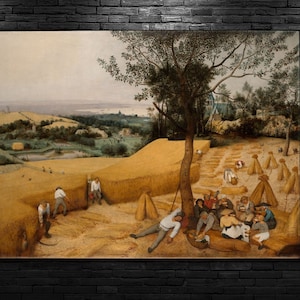 The Harvesters (1565) by Pieter Bruegel the Elder,Pieter Bruegel the Elder Print on Canvas,Pieter Bruegel the Elder oil Painting,Vintage Art