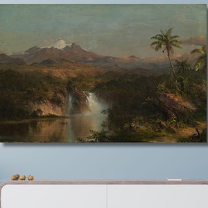 Frederic Edwin Church View of Cotopaxi 1857 Poster Canvas Art Print,Frederic Edwin Exhibition Poster Art,Museum Wall Art,Vintage Art 5