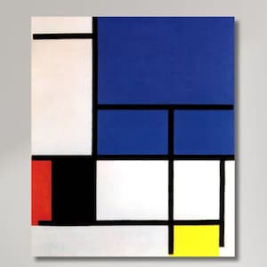 Piet Mondrian Composition with Large Blue Plane,Red,Black,Yellow (1921 ) by Piet Mondrian,Colourful  Print,Home Decor,Office Wall Art 5