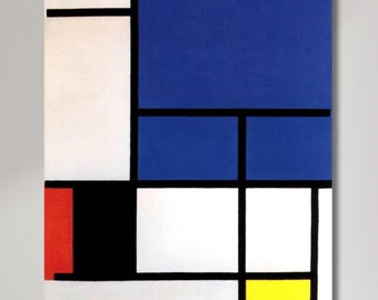 Piet Mondrian Composition with Large Blue Plane,Red,Black,Yellow (1921 ) by Piet Mondrian,Colourful  Print,Home Decor,Office Wall Art 5