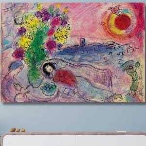 Marc Chagall,Marc Chagall Print Colour Of Life on Canvas,Chagall Artworks,Chagall  Painting,Expressionism Art,Surrealism Art 19