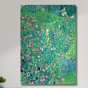 Gustav Klimt, Botanical Art Nouveau  Wall Art, Klimt Flower Garden, Vintage Botanical Floral Painting Print,Gustav Klimt Famous  Painting 24