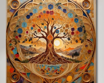 Celtic Tree of Life Mandala Canvas Wall art, Norse Mythology 3