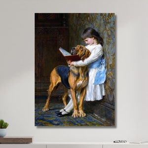 Compulsory Education (1887) Canvas Wall Art,Briton Riviere Paintings,Briton Riviere Artworks, Briton Riviere Print on Canvas,Ready To Hang 3