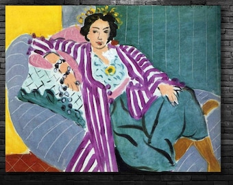Henri Matisse Print woman in purple coat on Canvas Wall art 33