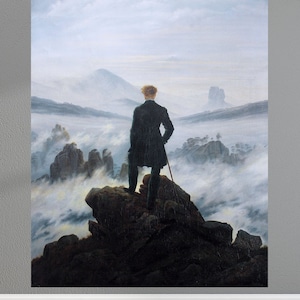 Caspar David Friedrich Wall art,Wanderer above the sea of fog Print,Wall Art Canvas,19th century art,Wall Decor