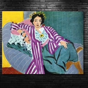 Woman in a Purple Coat Ready to Hang Canvas,henri Matisse