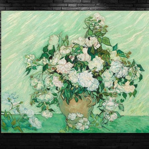 Vincent Van Gogh,The Vaze with pink flowers(1890)Vincent Van Gogh,Van Gogh  Poster, Van Gogh Wall Art,Van Gogh Canvas,Gift for mother 12