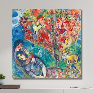 Marc Chagall,Marc Chagall Print Couple Under Tree ,Chagall Artworks,Chagall Painting,Expressionism Art,Surrealism Art,Gift for lover 12