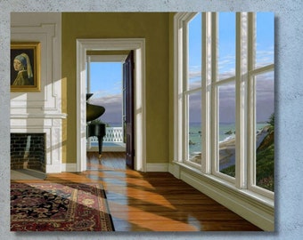 Edward Hopper Print Second Story Sunlight on Canvas,Edward Hopper Artworks, Iconic Edward Hopper Art,Famous Paintings,Home Decor 10